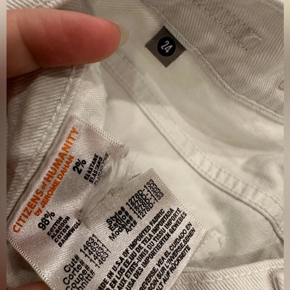 Citizens of humanity Ava low rise straight leg white jeans| size 24 - Picture 4 of 6